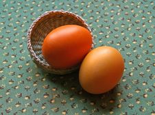 Two Eggs On Green Stock Image