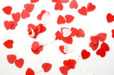 Red White Hearts Valentine For Bath Or Shower Royalty Free Stock Photography