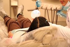 Little Girl At The Dentist Royalty Free Stock Image Little Girl At The Dentist Royalty Free Stock Image