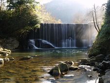 Scenic Waterfall Stream In Silky Effect. Stock Photography Scenic Waterfall Stream In Silky Effect. Stock Photography