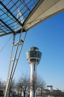 Airport Roof With Control Tower Stock Photography Airport Roof With Control Tower Stock Photography