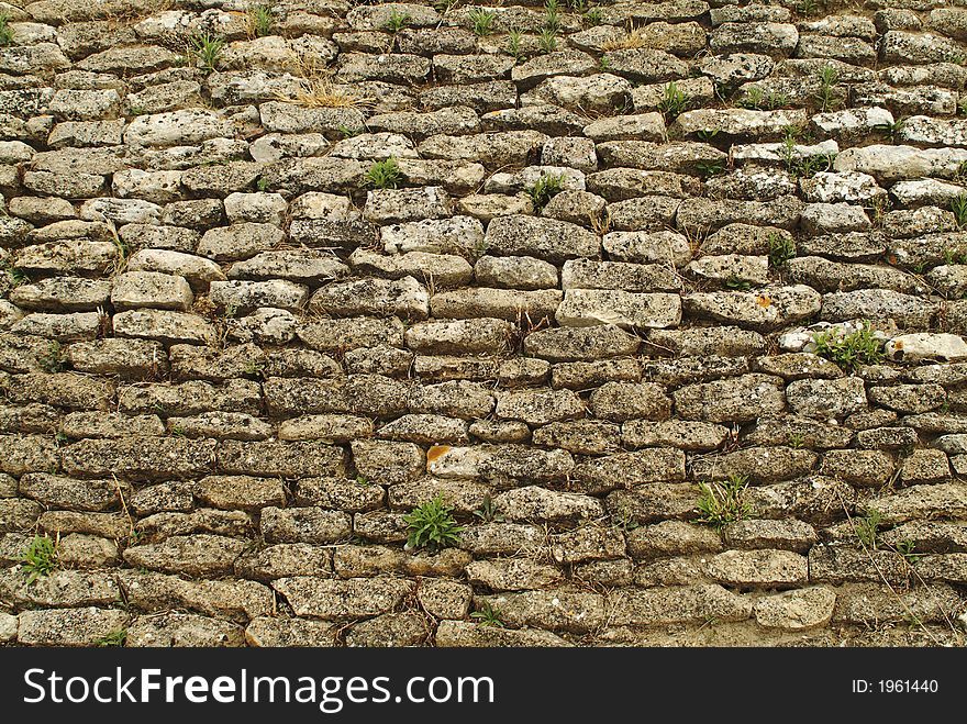 A wall of dry stone in Liguria - Italy. A wall of dry stone in Liguria - Italy
