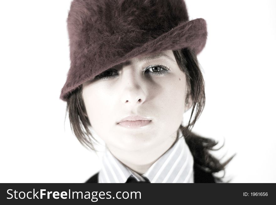 Beautiful youn women with hat. Beautiful youn women with hat