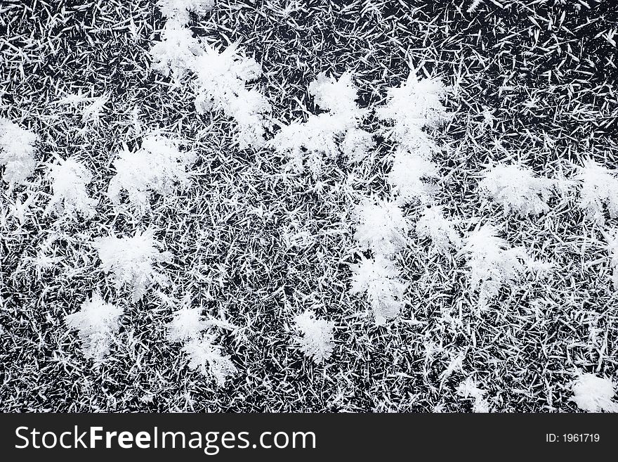 Snow Patterns On A River Ice