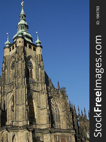 St. Vitus cathedral back view.Prague, Czech Republic