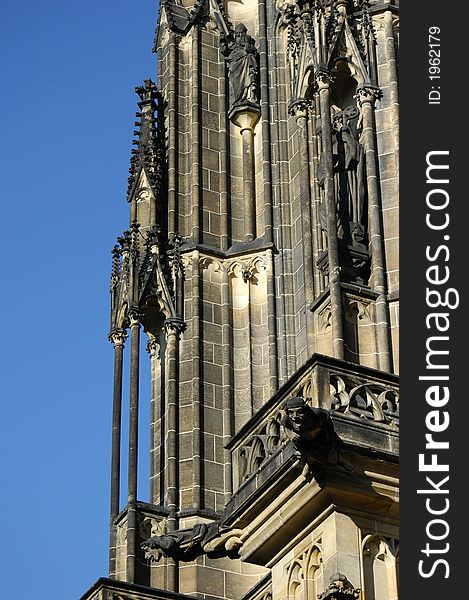 St. Vitus cathedral details.Prague, Czech Republic