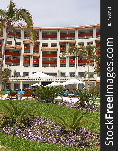 General view of the front part of a hotel in Puerto Vallarta, Jalisco, Mexico, Latin America