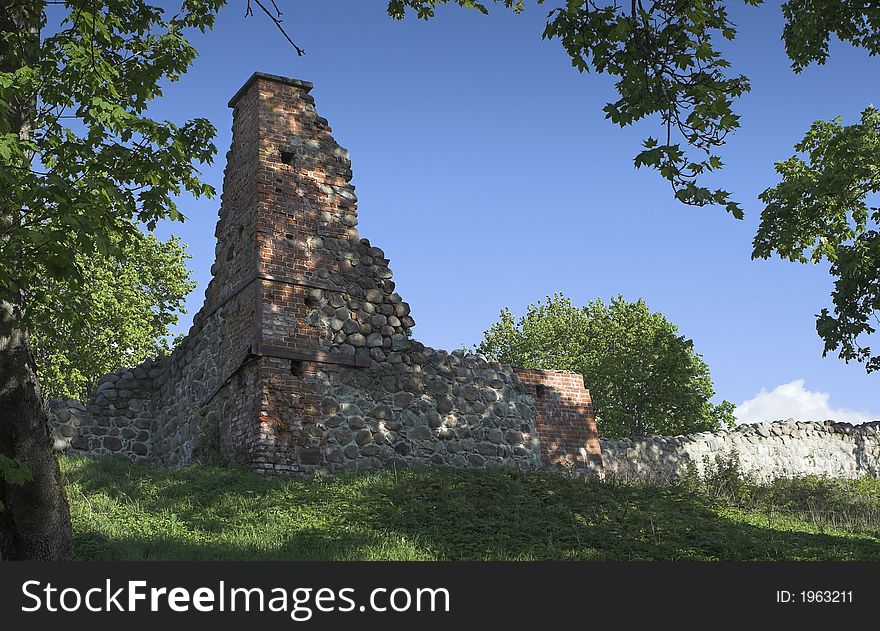 Ruins of a castle. Picture taken in Trakai / Lithuania