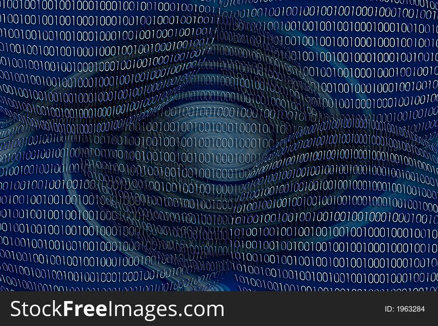 Binary world with abstract background. Binary world with abstract background