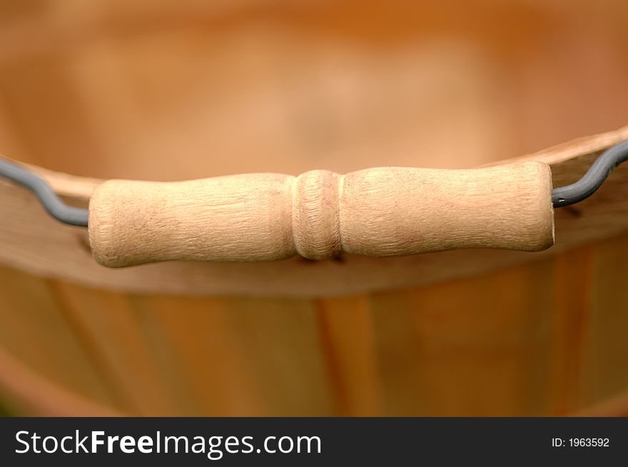 Close-up view of a fruit basket handle. Close-up view of a fruit basket handle