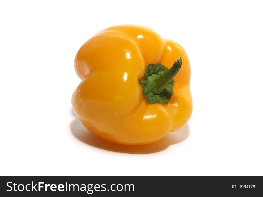 Yellow Sweet Pepper Isolated On White