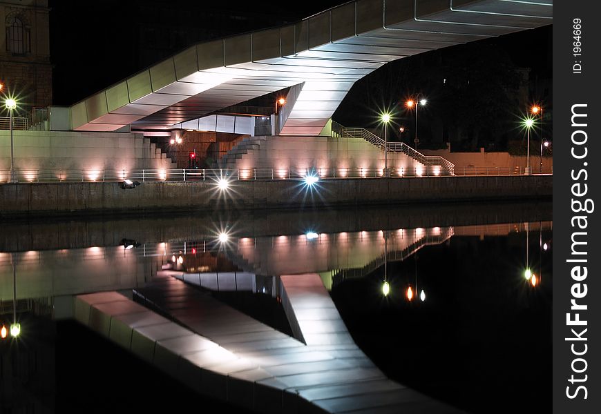 Reflection Of Deusto Universitys Bridge