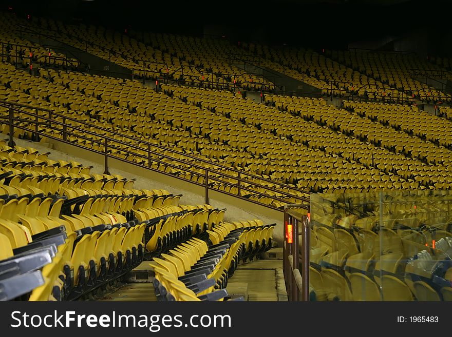 Yellows Armchairs in sport stadium. Yellows Armchairs in sport stadium.