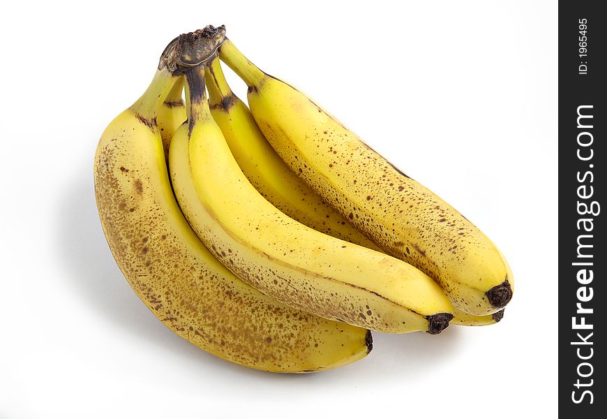 A bunch of bananas isolated on white