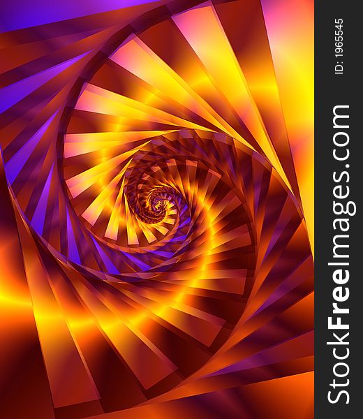 Gold Spiral Swirl Fractal Digital Art