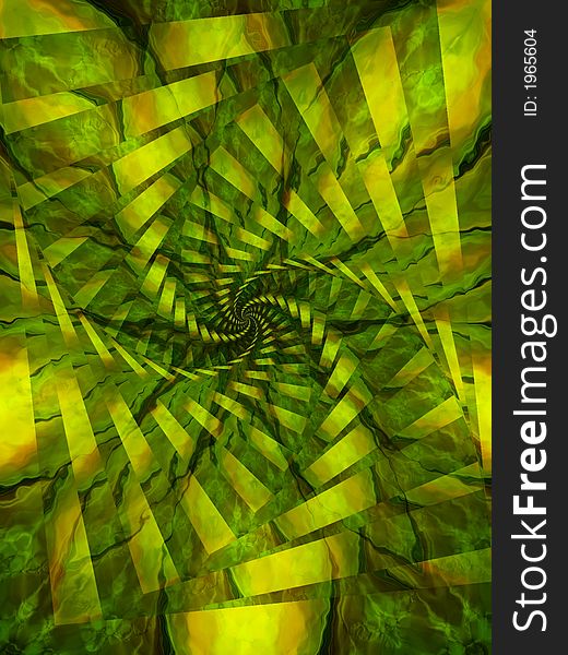 Spiral Swirl Texture in Green and Yellow