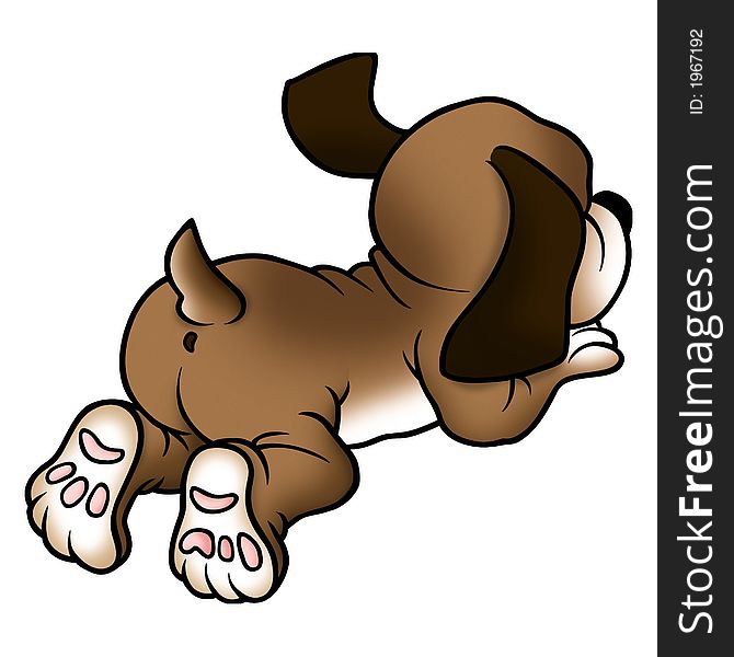 Dog lying 01 - High detailed and coloured illustration. Dog lying 01 - High detailed and coloured illustration