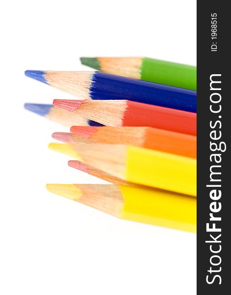 Bright and colorful coloring pencils isolated. Bright and colorful coloring pencils isolated