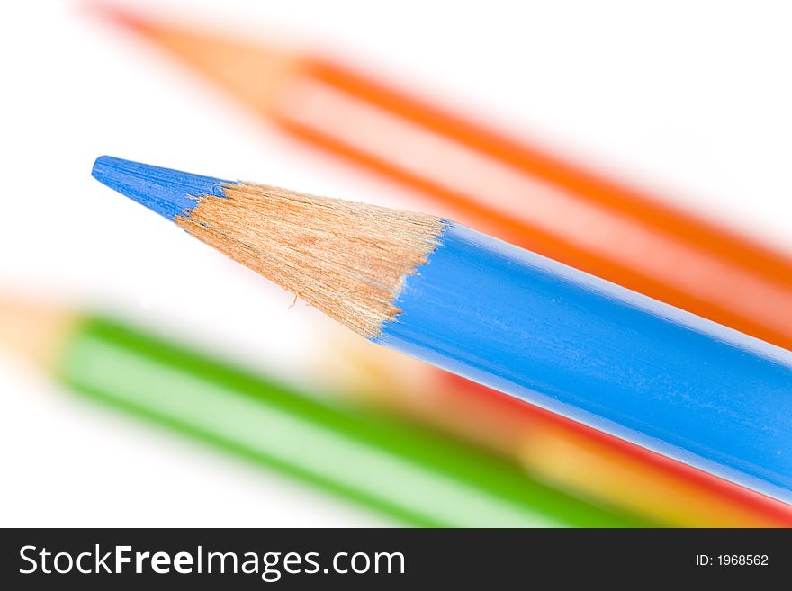 Bright and colorful coloring pencils isolated. Bright and colorful coloring pencils isolated