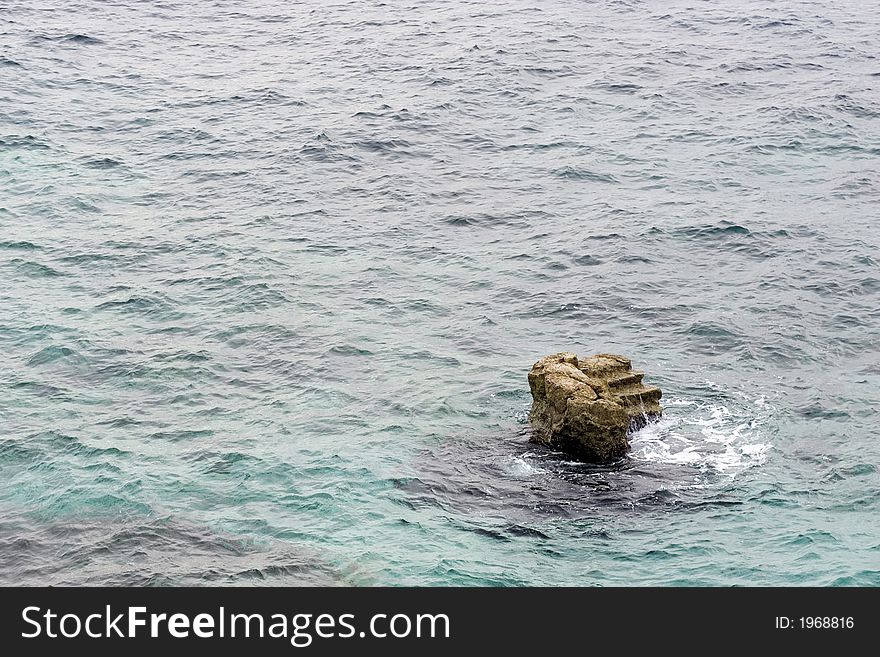 Stone stair in the middle of sea. Stone stair in the middle of sea