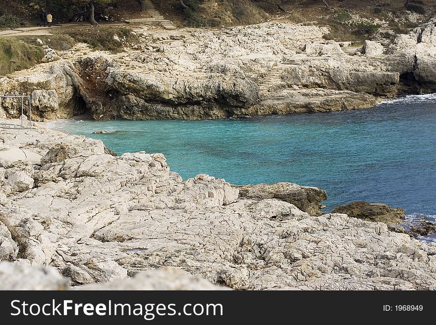 Beautiful rocky beach in Istria - Croatia