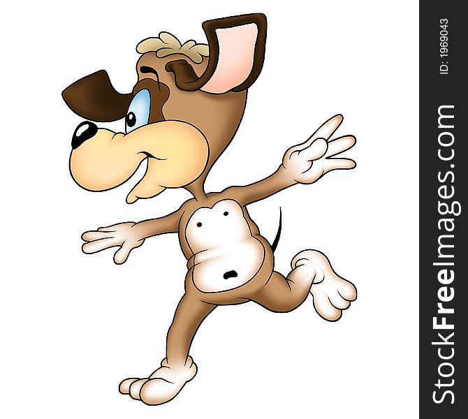 Dog running - High detailed and coloured illustration. Dog running - High detailed and coloured illustration