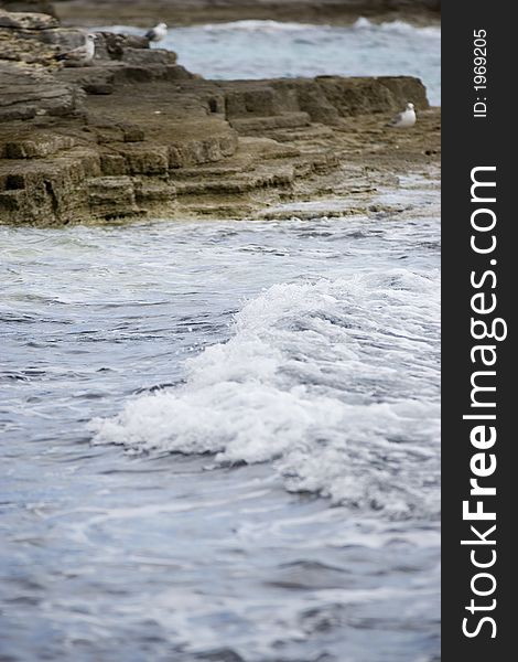 Beautiful rocky beach in Istria - Croatia