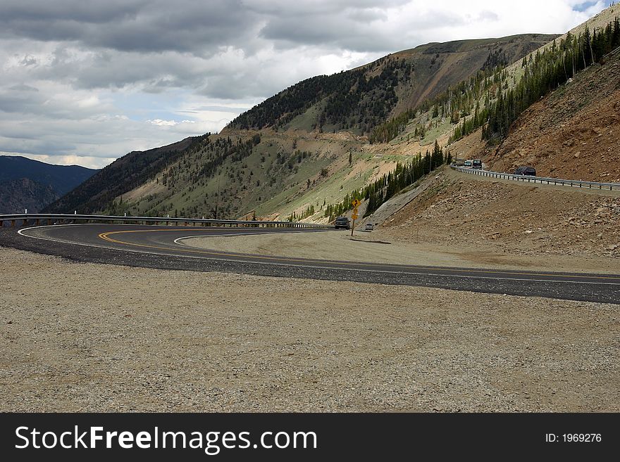 Winding Road on Beartooth Highway in Montana. Winding Road on Beartooth Highway in Montana
