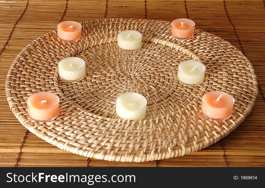 Candles in a circle with empty place in the middle. Candles in a circle with empty place in the middle