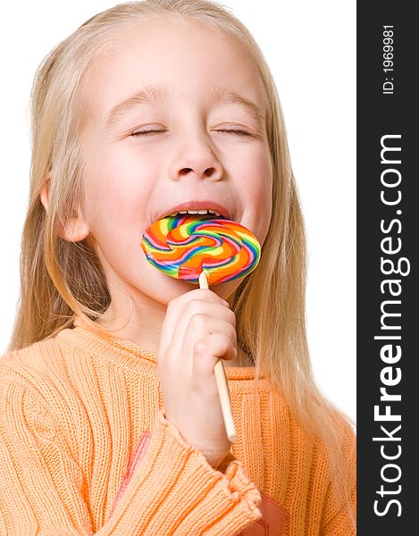 Picture of a Little girl with lollipop