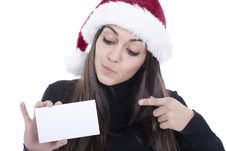 Woman Pointing To An Empty Card Stock Images Woman Pointing To An Empty Card Stock Images