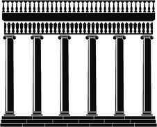Portico (Colonnade) With Balustrade Royalty Free Stock Photo Portico (Colonnade) With Balustrade Royalty Free Stock Photo