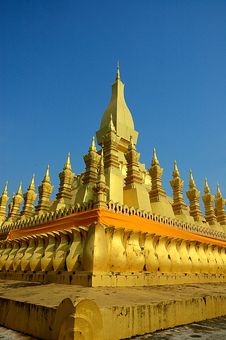 Lao Style Temple At That Luang Stock Photography