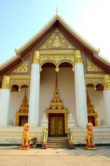 Lao Style Temple At That Luang Stock Photography