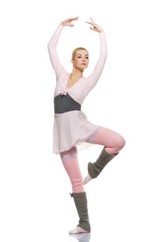 Beautiful Ballet Dancer Isolated On White Stock Photos Beautiful Ballet Dancer Isolated On White Stock Photos