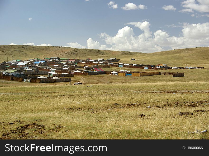 A small village in Mongolia, in Asia