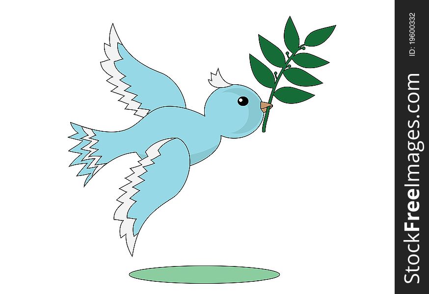Dove with olive branch,isolated