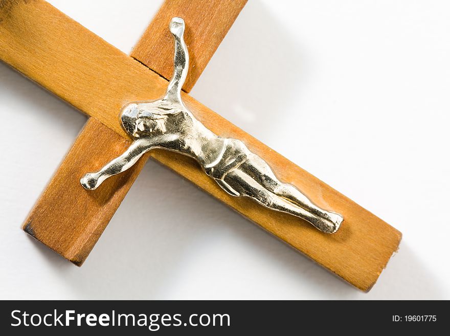 Crucifixion on a wooden cross (not isolated)