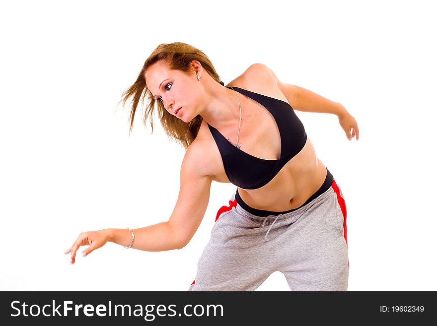 Young attractive Caucasian fitness woman