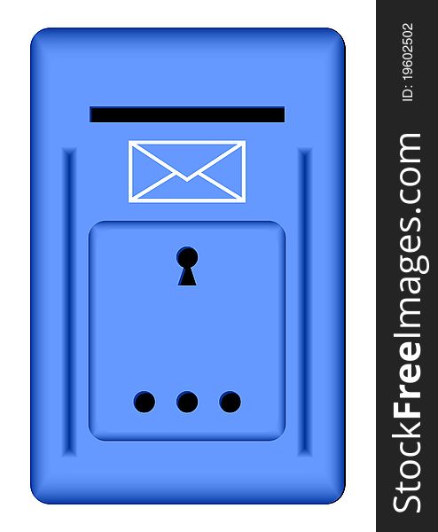 Dark blue mail box on a white background. Dark blue mail box on a white background.