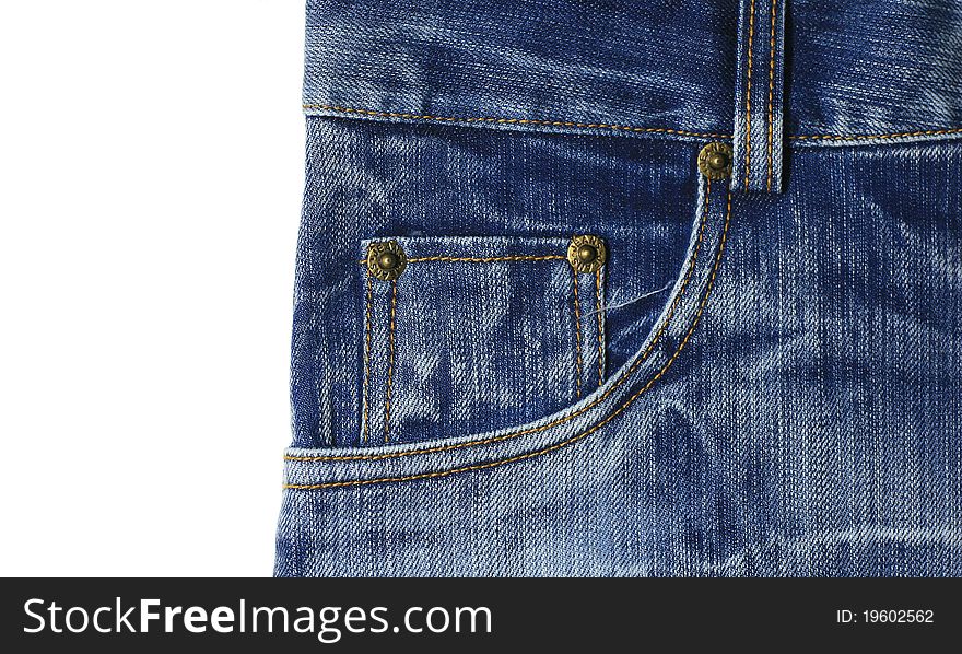 Closeup shot of jeans pocket