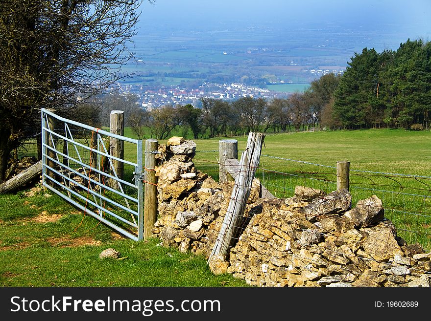 Close up of a stone wall in the Cotswolds