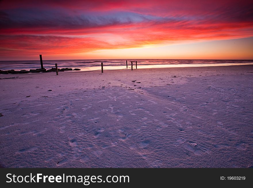 Vibrant colors lighting up the sky at sunset. Vibrant colors lighting up the sky at sunset