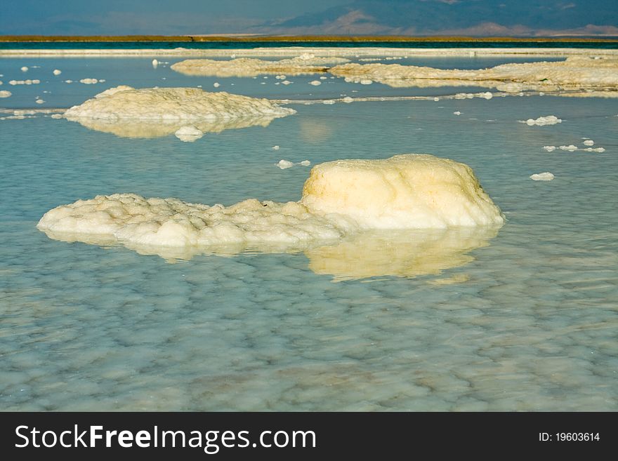 Strange forms and colors of salt, Dead sea, Israel
