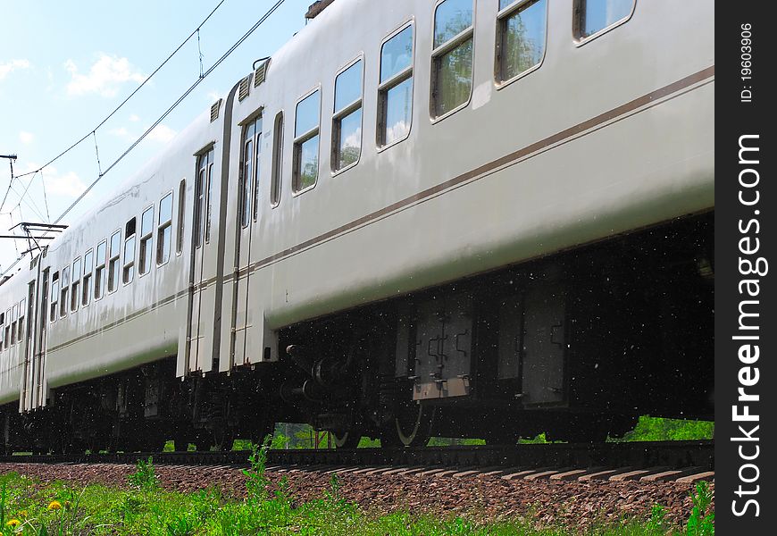 The image of close-up electric train car