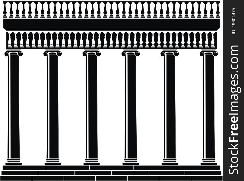 Portico (Colonnade) With Balustrade