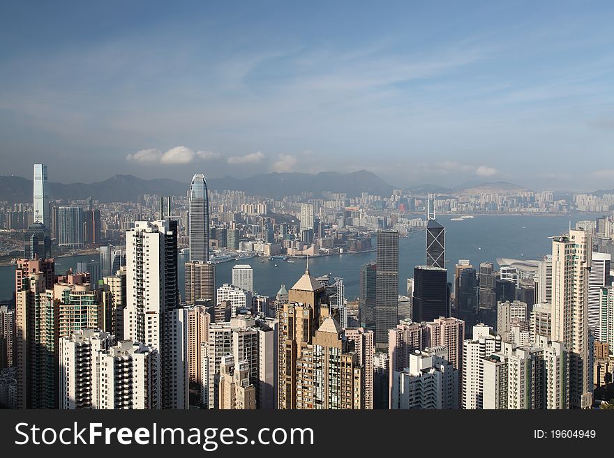 Hong Kong panorama from famous The Peak