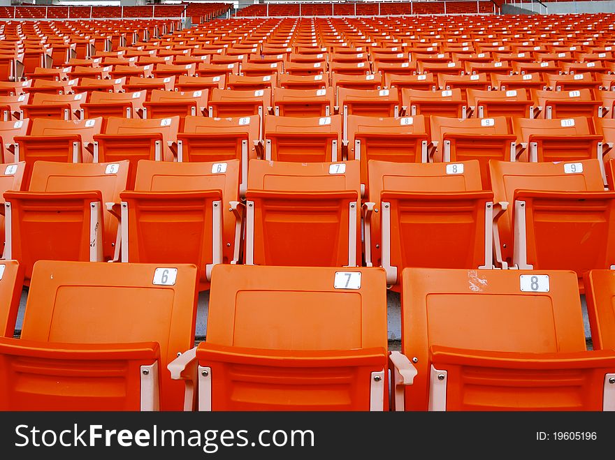 Red stand chair in stadium. Red stand chair in stadium