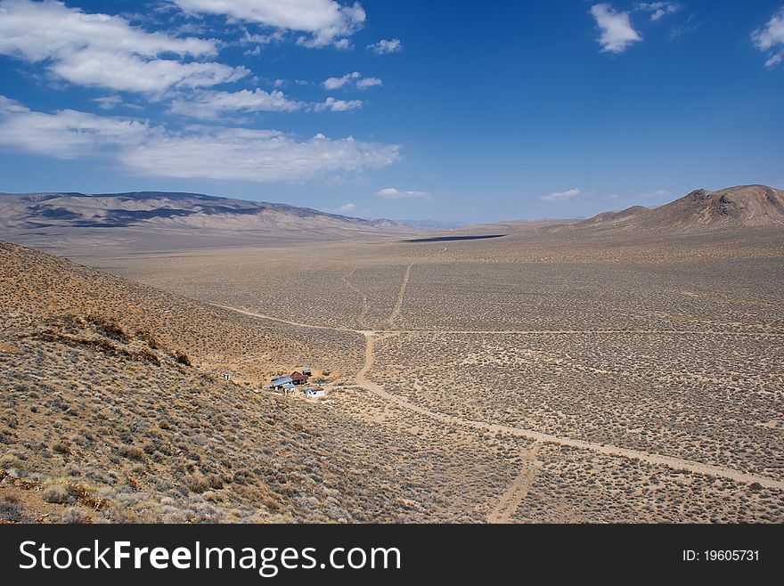 The Harrisburg ghost town lies abandoned below a hillside in the wilderness of Death Valley National Park. The Harrisburg ghost town lies abandoned below a hillside in the wilderness of Death Valley National Park.