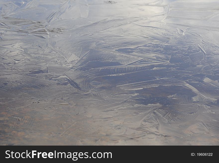 Frozen water at the river bank. Frozen water at the river bank